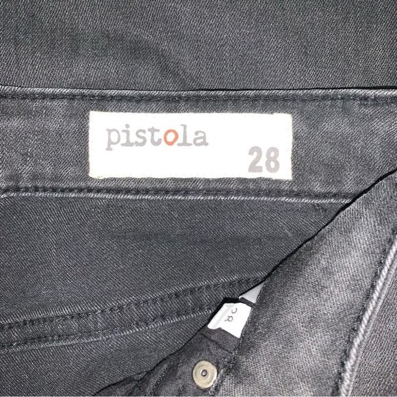 Pistola Jeans Size 28 Black Wash Faded Premium Denim Ankle Zip Skinny Mid-Rise - Picture 8 of 9